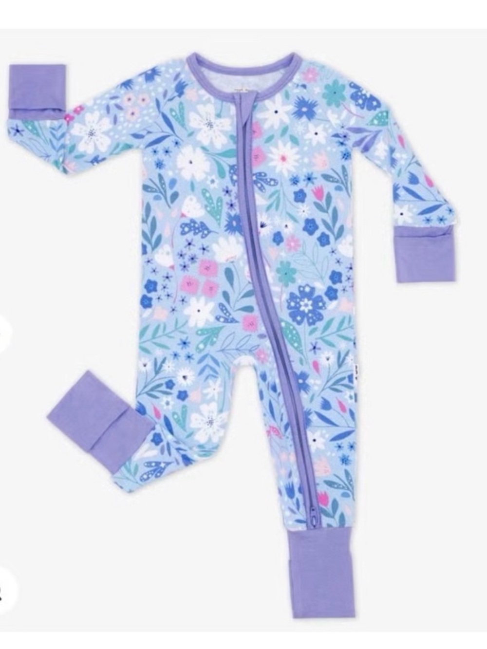 Little Sleepies Lavender Floral Zip Footed One-Piece